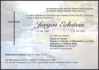 Anzeige von Jürgen Eckstein von MGO