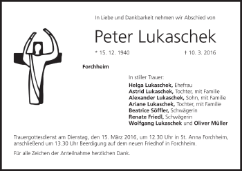 Anzeige von Peter Lukaschek von MGO