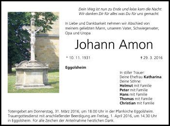 Anzeige von Johann Amon von MGO