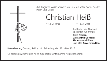 Anzeige von Christian Heiß von MGO