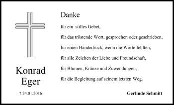 Anzeige von Konrad Eger von MGO