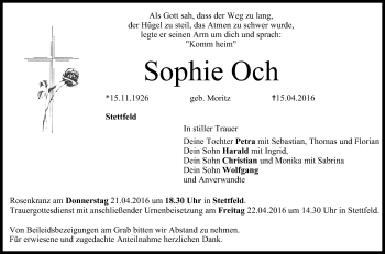 Anzeige von Sophie Och von MGO