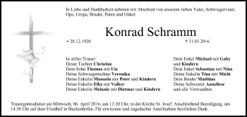 Anzeige von Konrad Schramm von MGO