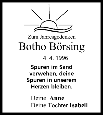 Anzeige von Botho Börsing von MGO