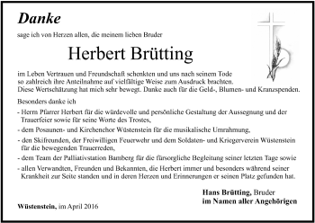 Anzeige von Herbert Brütting von MGO