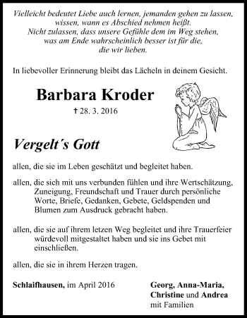Anzeige von Barbara Kroder von MGO