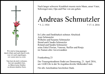 Anzeige von Andreas Schmutzler von MGO