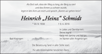 Anzeige von Heinrich  Schmidt von MGO