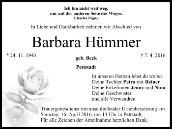 Anzeige von Barbara Hümmer von MGO
