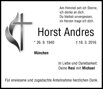 Anzeige von Horst Andres von MGO