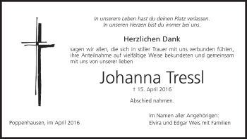 Anzeige von Johanna Tressl von MGO