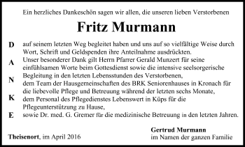 Anzeige von Fritz Murmann von MGO