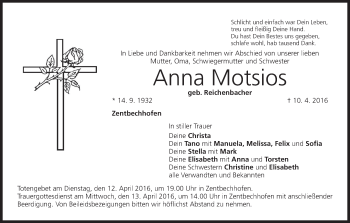 Anzeige von Anna Motsios von MGO