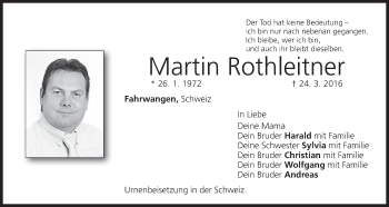 Anzeige von Martin Rothleitner von MGO