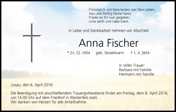 Anzeige von Anna Fischer von MGO