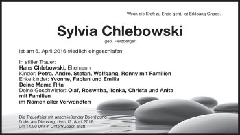 Anzeige von Sylvia Chlebowski von MGO