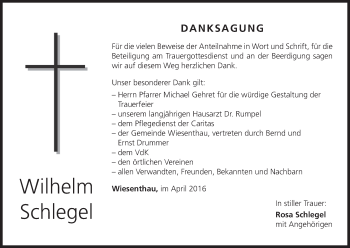 Anzeige von Wilhelm Schlegel von MGO