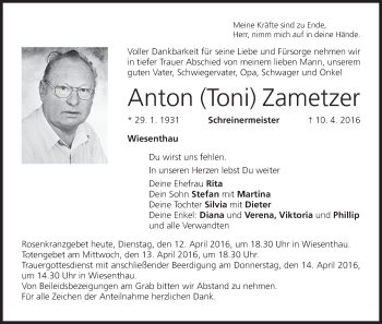Anzeige von Anton Zametzer von MGO