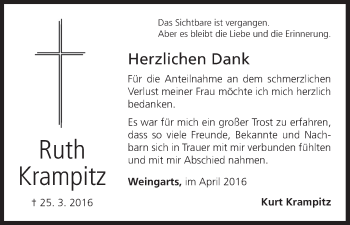 Anzeige von Ruth Krampitz von MGO