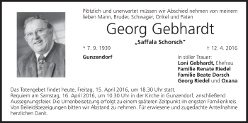 Anzeige von Georg Gebhardt von MGO