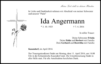 Anzeige von Ida Angermann von MGO