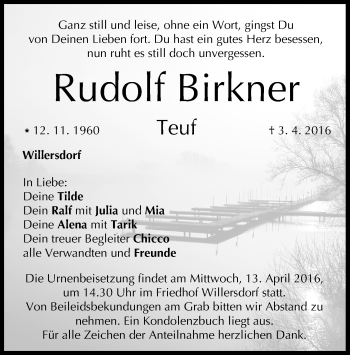 Anzeige von Rudolf Birkner von MGO