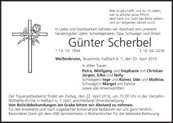 Anzeige von Günter Scherbel von MGO