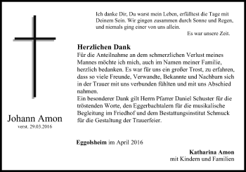 Anzeige von Johann Amon von MGO