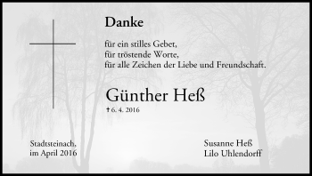 Anzeige von Günther Heß von MGO