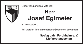 Anzeige von Josef Eglmeier von MGO