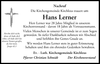 Anzeige von Hans Lerner von MGO