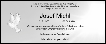 Anzeige von Josef Michl von MGO