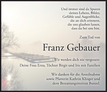 Anzeige von Franz Gebauer von MGO