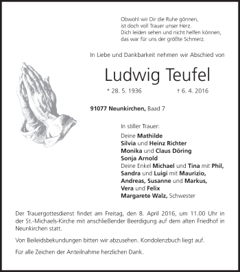 Anzeige von Ludwig Teufel von MGO