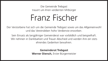 Anzeige von Franz Fischer von MGO