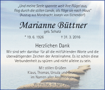 Anzeige von Marianne Büttner von MGO