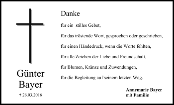 Anzeige von Günter Bayer von MGO