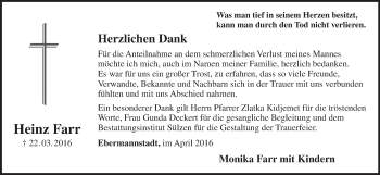 Anzeige von Heinz Farr von MGO