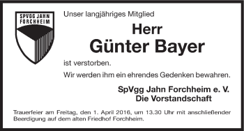 Anzeige von Günter Bayer von MGO