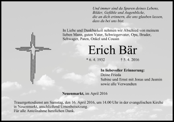 Anzeige von Erich Bär von MGO
