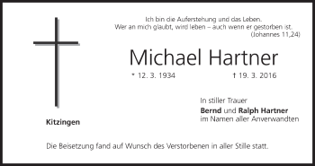 Anzeige von Michael Hartner von MGO