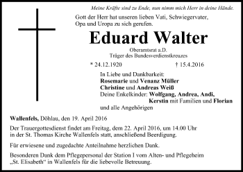 Anzeige von Eduard Walter von MGO