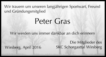 Anzeige von Peter Gras von MGO
