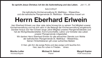 Anzeige von Eberhard Erlwein von MGO