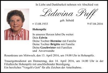 Anzeige von Lidwina Puff von MGO