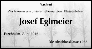 Anzeige von Josef Eglmeier von MGO