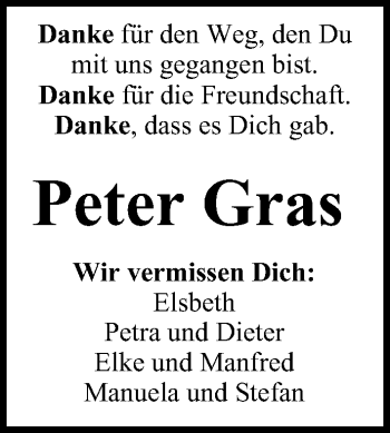 Anzeige von Peter Gras von MGO