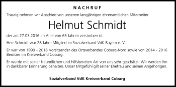 Anzeige von Helmut Schmidt von MGO