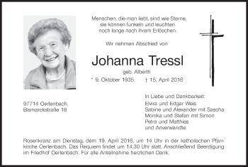 Anzeige von Johanna Tressl von MGO