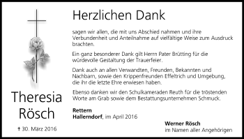 Anzeige von Theresia Rösch von MGO